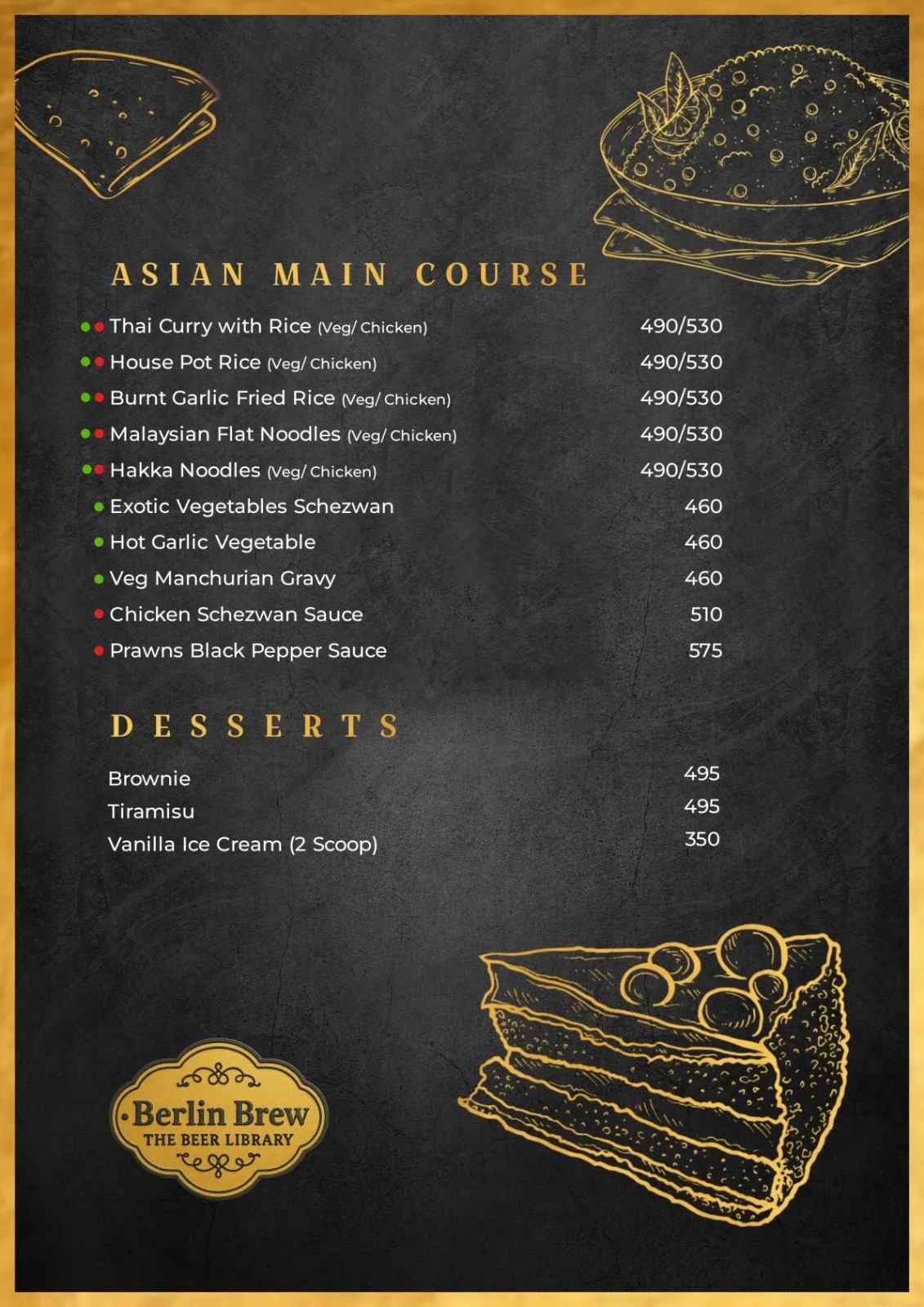 Berlin Brew Asian & Desserts menu